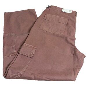 ana Sz 18 (36x29.5) Highest Rise Vintage Straight Cargo Pants Pink Rose NWT